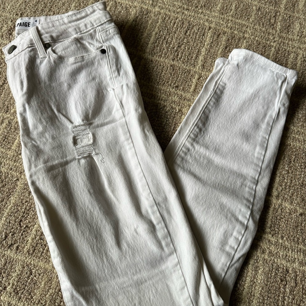 PAIGE Verdugo Ankle White Jeans